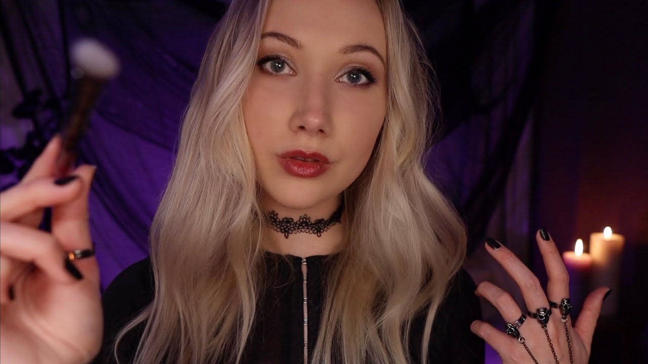 ASMR Goth Girl Does Your Halloween Makeup 🖤🥀