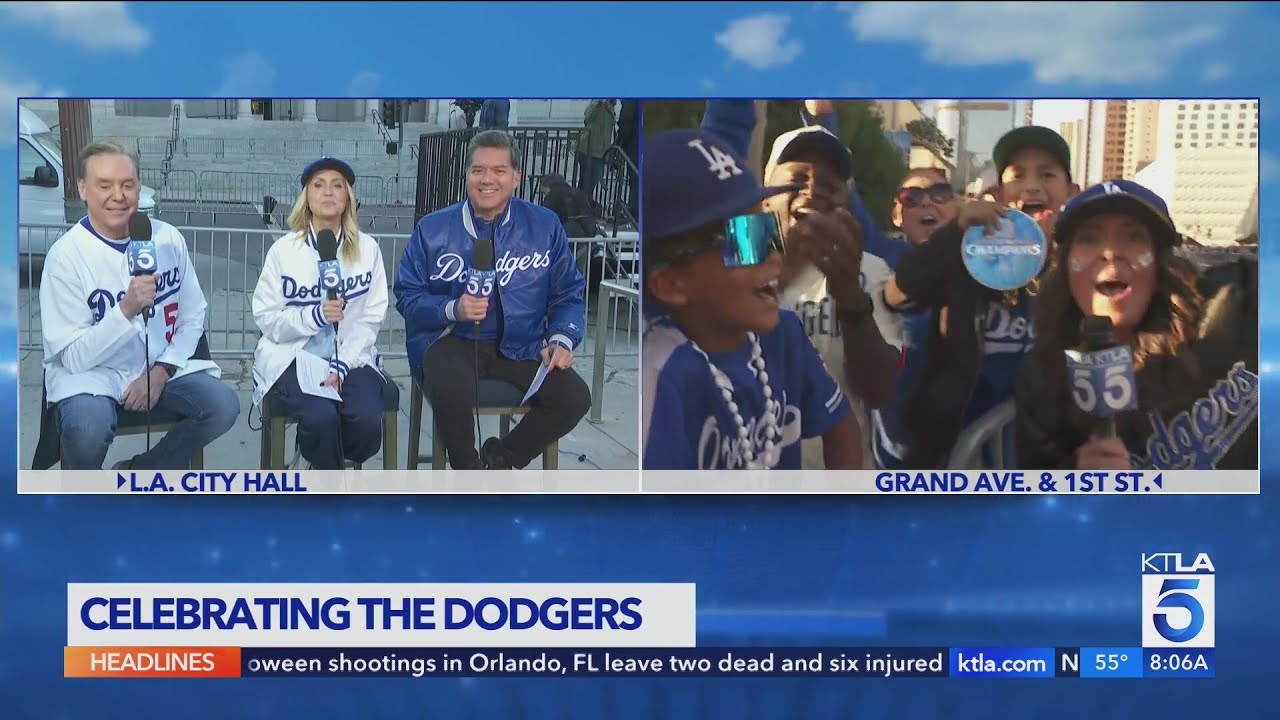 Dodgers fans crowd downtown L.A. for World Series victory parade
