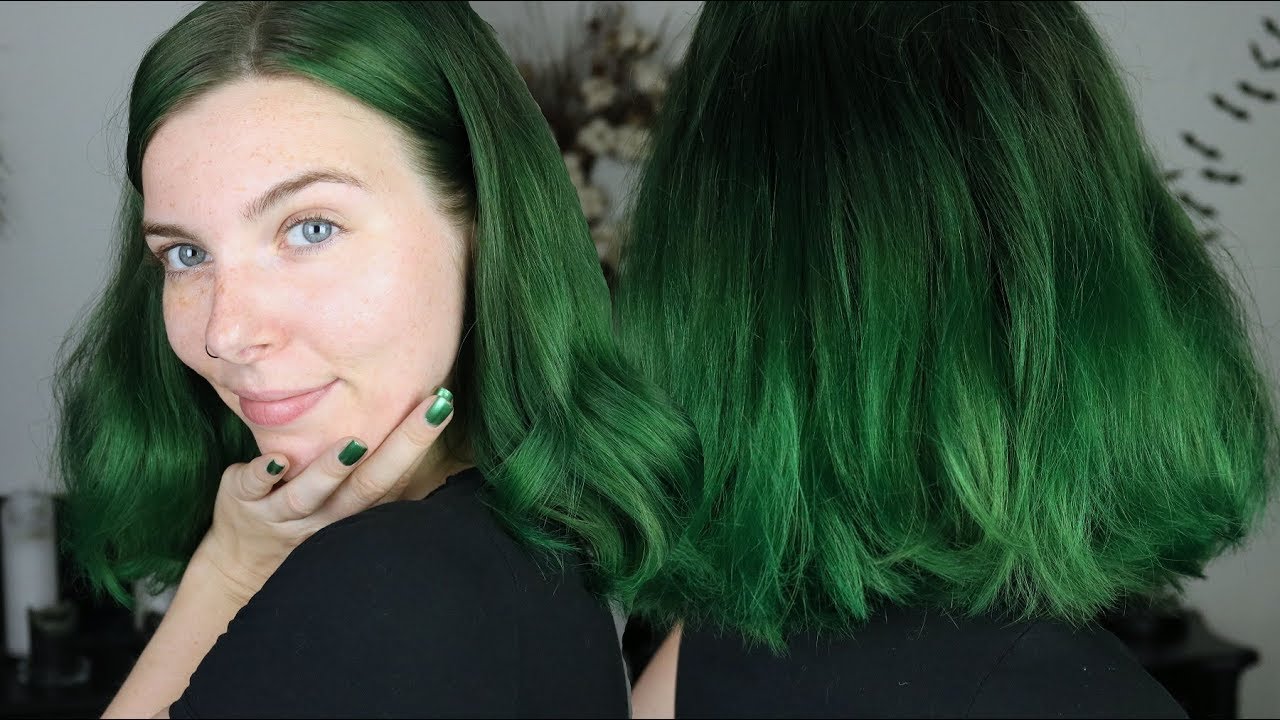 DARK GREEN HAIR Dunkelgrüne Haare (auswaschbar ohne Schäden)