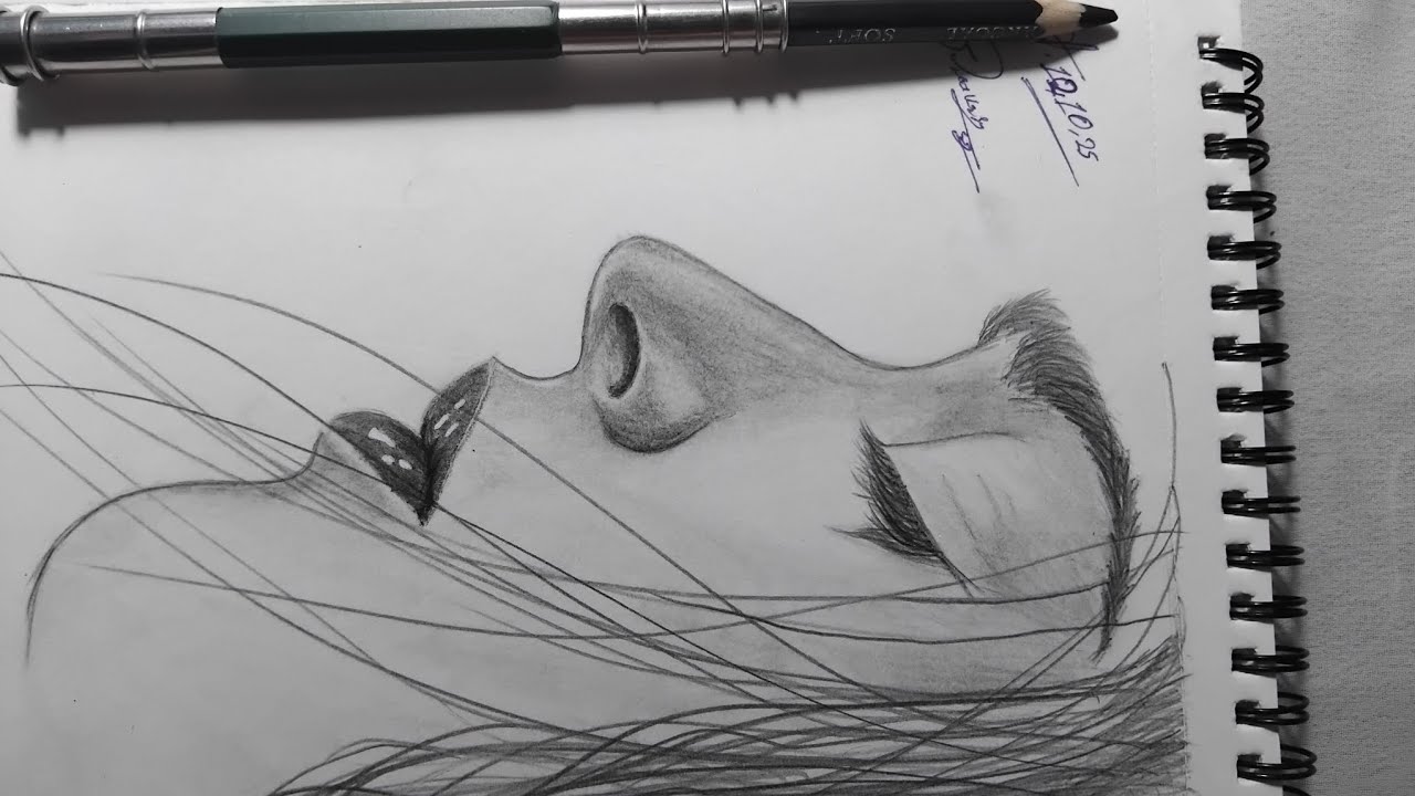 How To Draw A Realistic Half Face: Step-by-Step #Tutorial For #Beginners😊