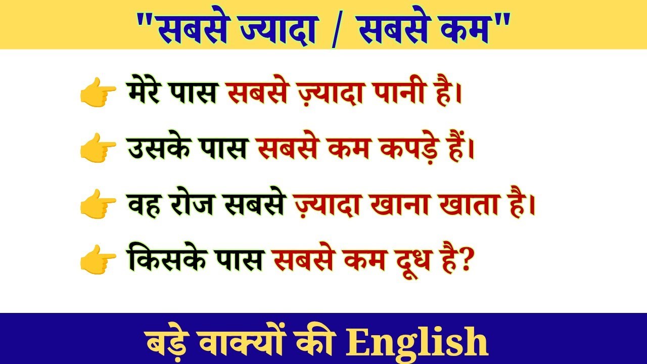 सबसे ज्यादा / सबसे कम | Natural English Sentences 