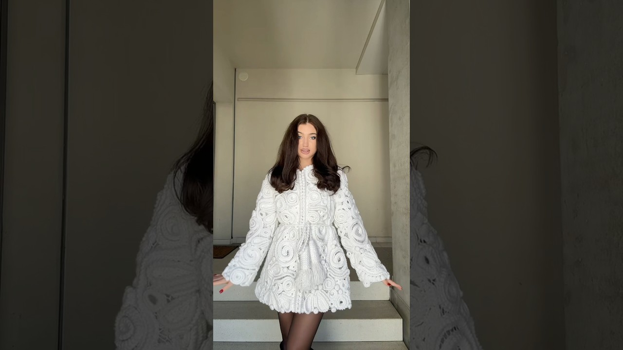 Женский жакет🥰#вязаныйжакет#белыйжакет#белыйпиджак#женскийкардиган#кардиганкрючком#пиджак#мода#рек