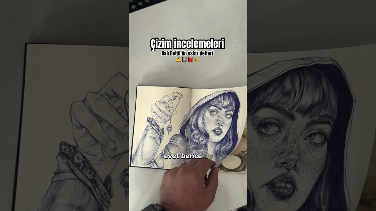 Aslı Bet&uuml;l&rsquo;&uuml;n eskiz defteri - &Ccedil;izim incelemeleri ✍️📕🎨📓 #springonshorts #ankararesimkursu #shorts
