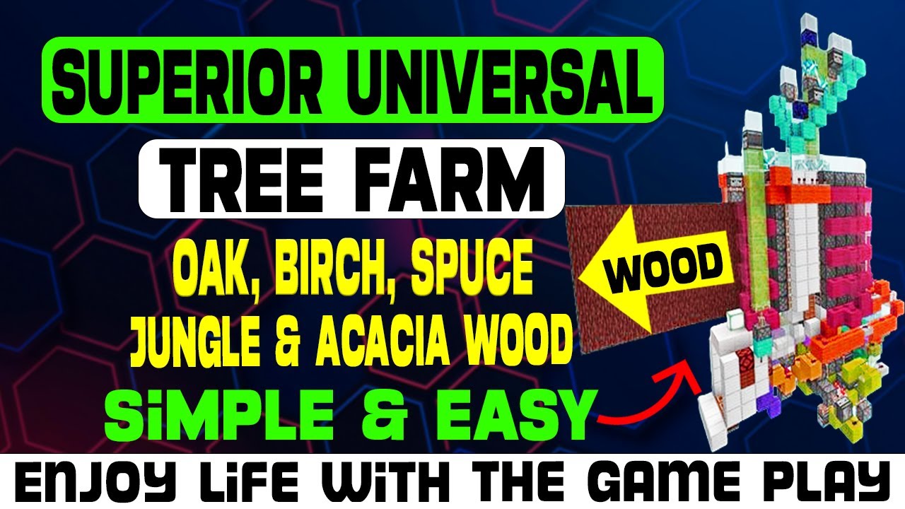The Superior Universal Tree Farm!!! (Easy & Simple) [Minecraft Bedrock 1.20] #minecraft bedrock