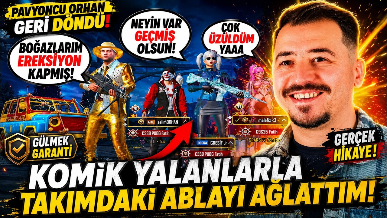 KOMİK YALANLARLA 😂 TAKIMDAKİ ABLAYI AĞLATTIM  (PUBG Mobile Efsane Komik Anlar)