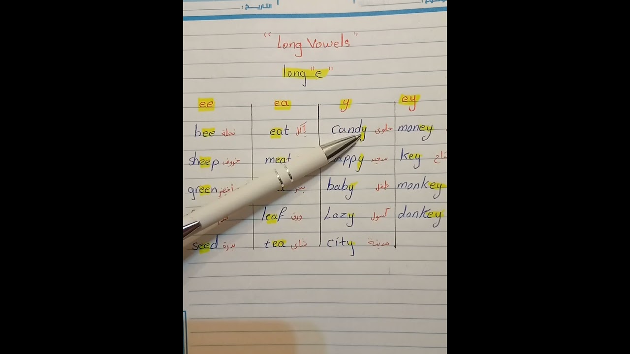 صوتيات| long vowels | long e تعلم نطق الكلمات