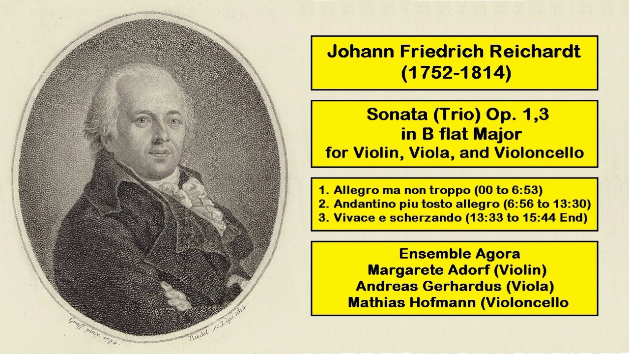Johann Friedrich Reichardt (1752-1814) - Sonata (Trio) Op. 1,3 in B flat Major