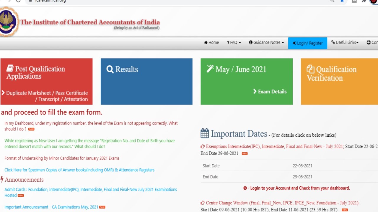 ICAI Exams July 2021 | CA Exams July 2021 Center Change Doubt | CA Exams Updates | ICAI Exams