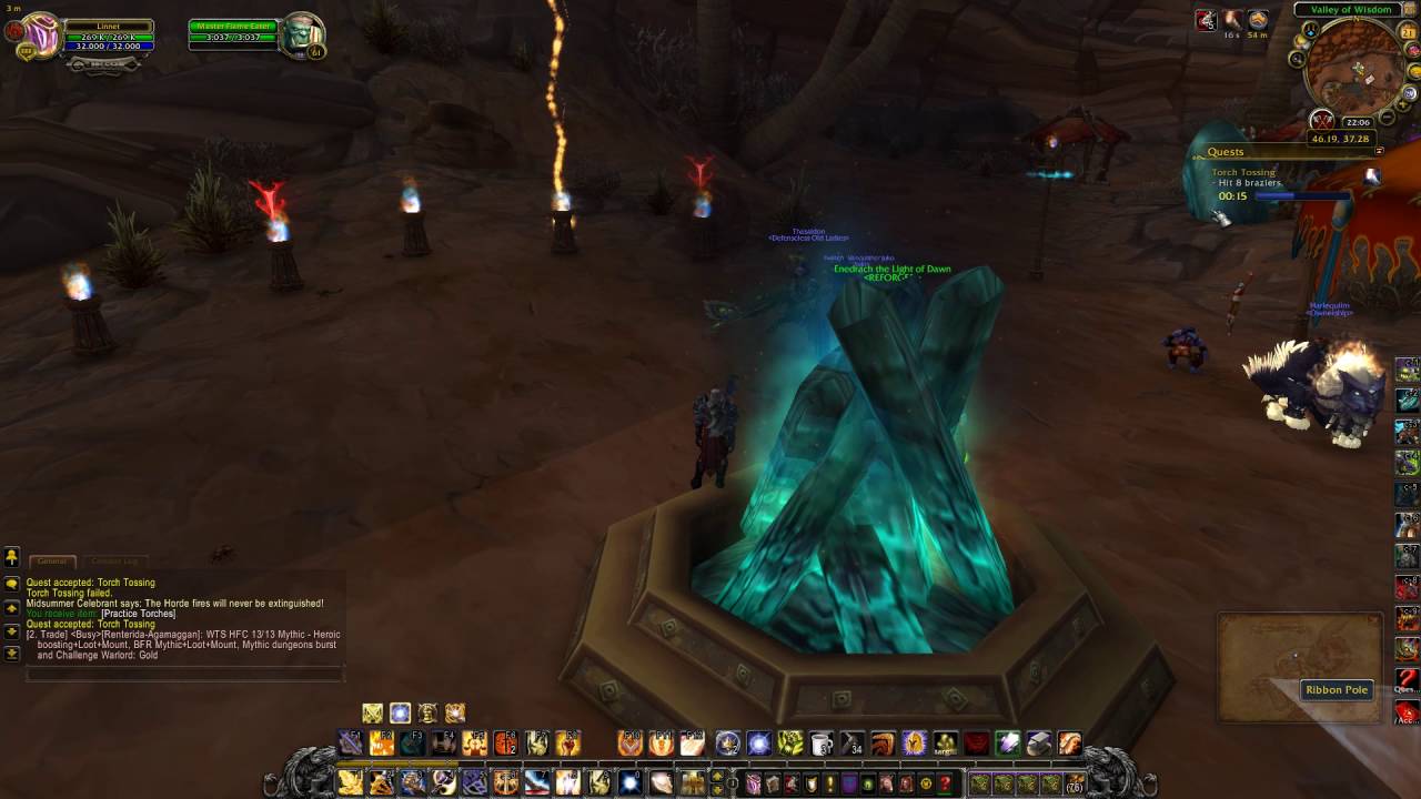 Torch Tossing Quest ID 11922 Playthrough Midsummer Fire Festival