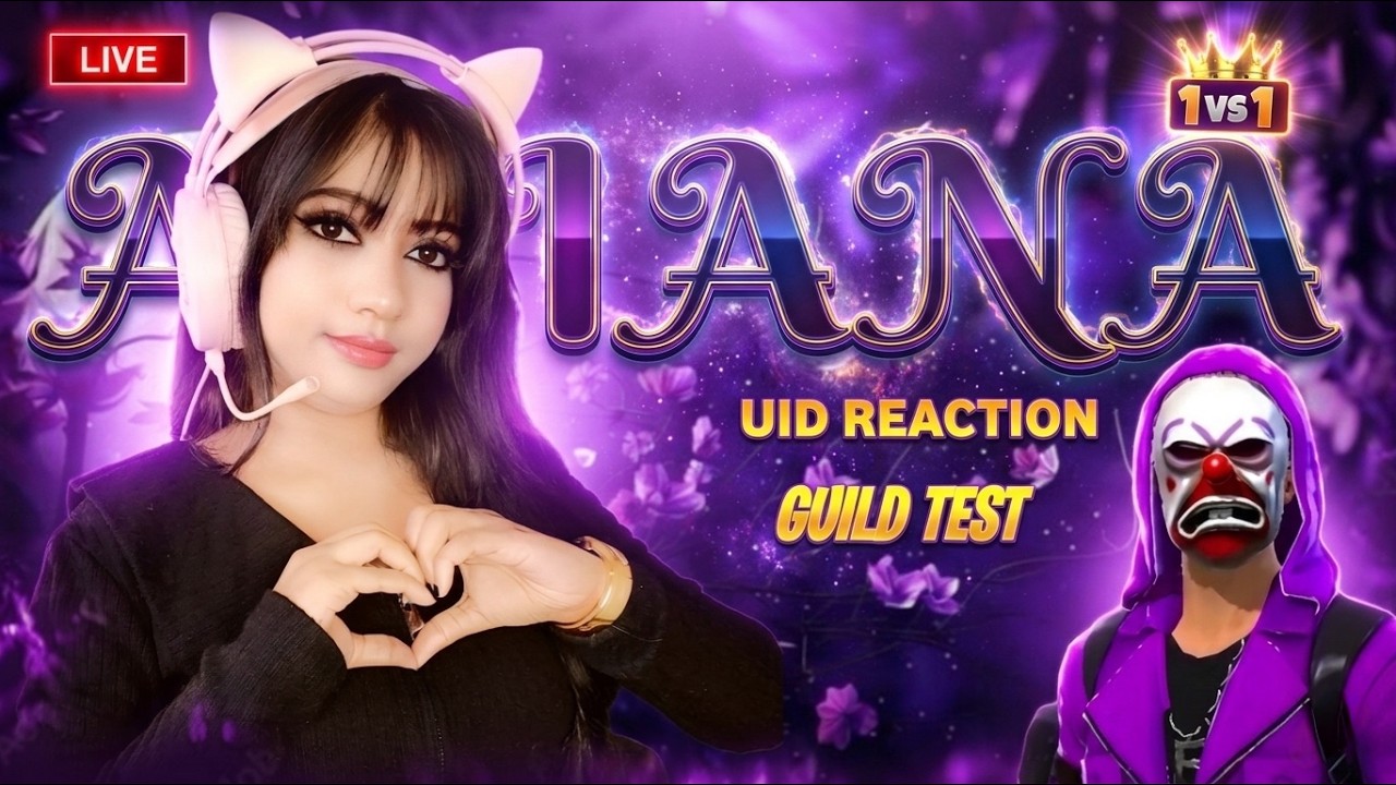 (🔴) ARIANA IS LIVE UID REACTION AND GAMEPLAY LIVE REACTION HAPPY HOLI #freefire #shortsfeed