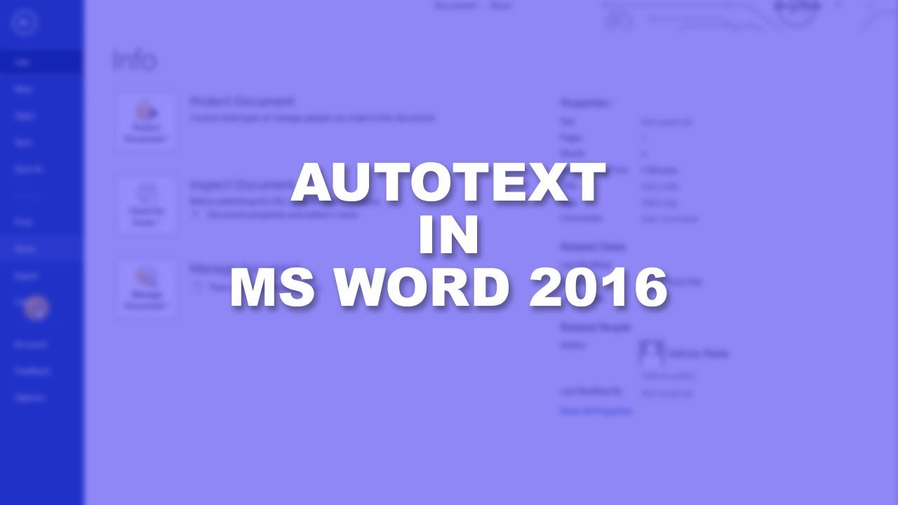 Microsoft Word 2016 Essential Training | AutoText