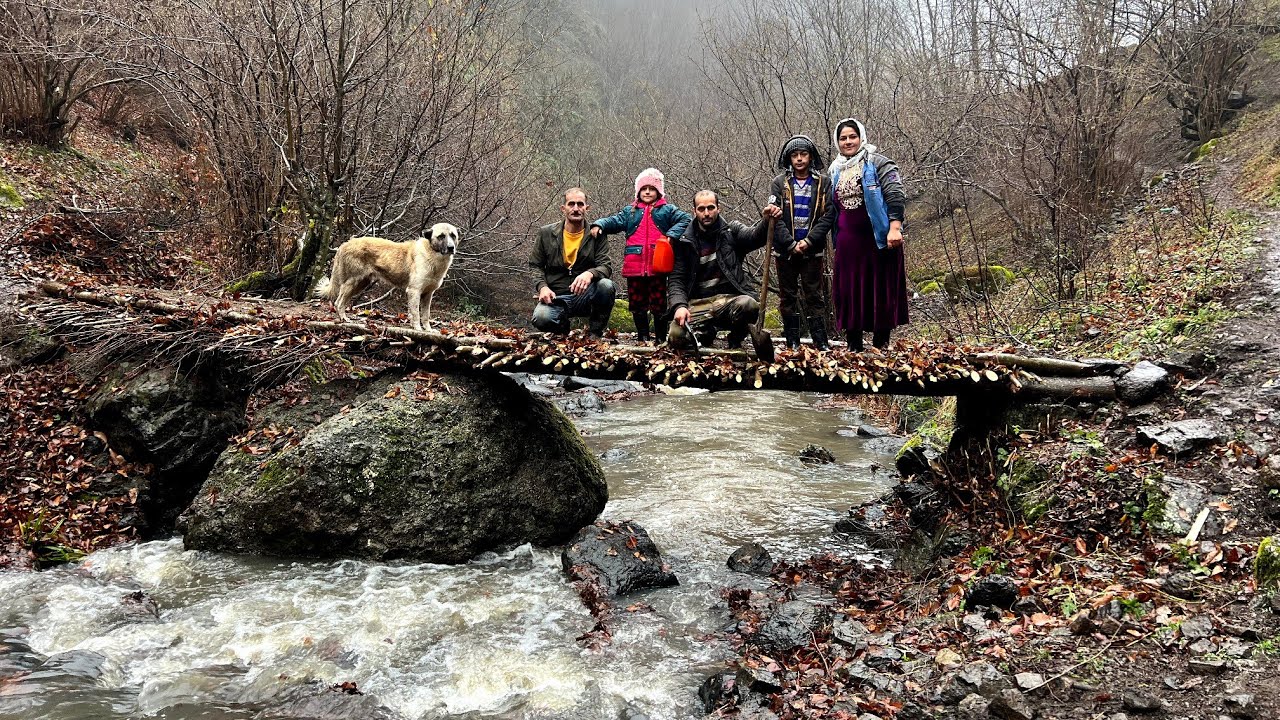 Building a Wooden Bridge Over the River and to Pass Safe from the Flood