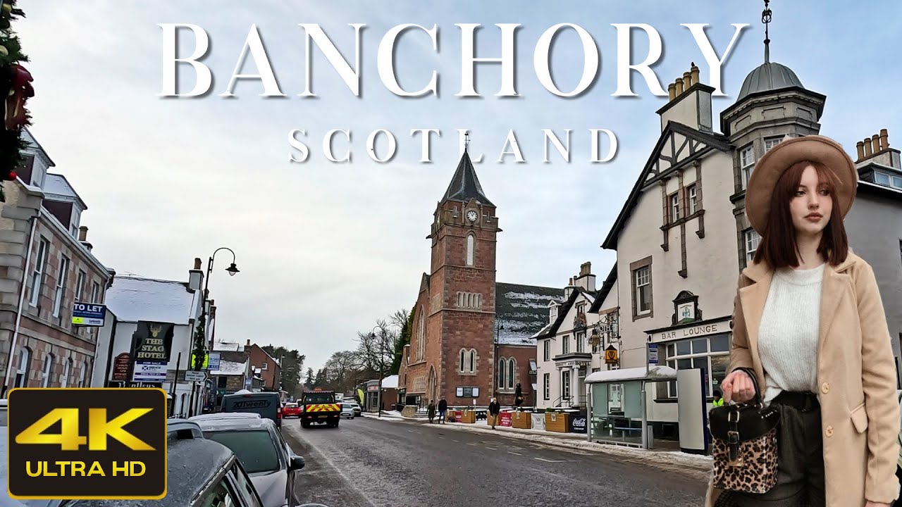 Banchory Scotland Walking Tour 4K, Dec 2022