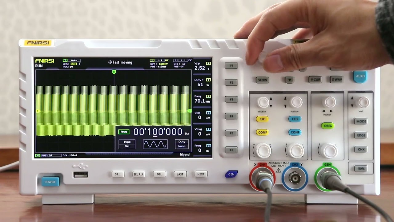 FNIRSI 1014D digital oscilloscope dual channel input signal generator 1GSa/s sampling rate