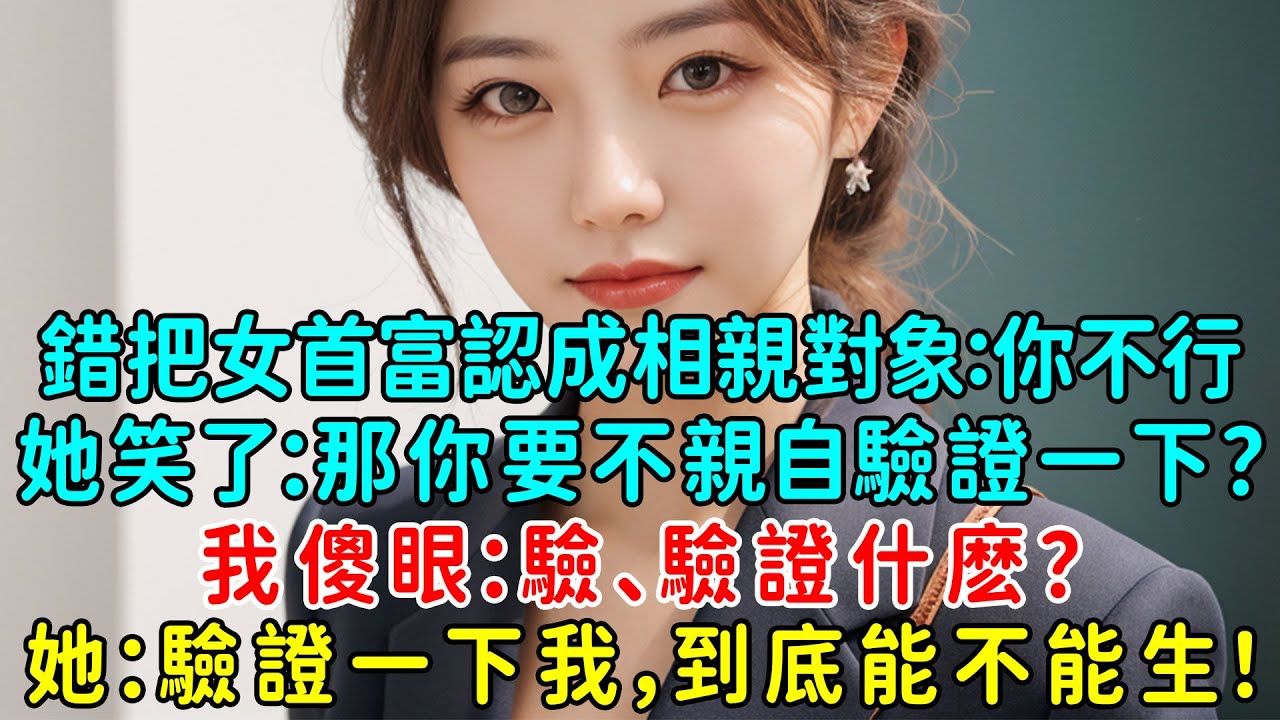 錯把女首富認成相親對象你行不行？她笑了：那你要不要親自驗證一下？我傻眼：驗、驗證什麼？她：驗證一下我，到底能不能生！