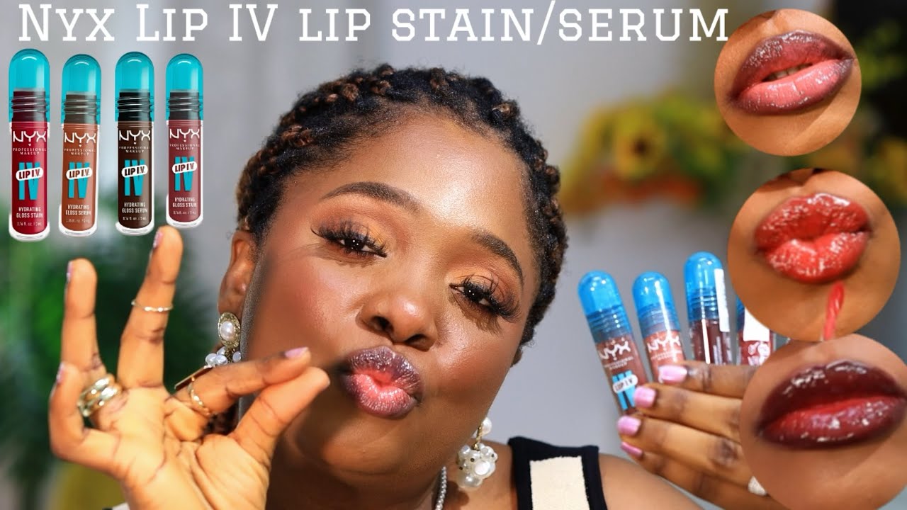 NEW LIP STAIN GLOSS| NYX LIP I.V. HYDRATING GLOSS STAIN /SERUM FOR DARK SKIN 