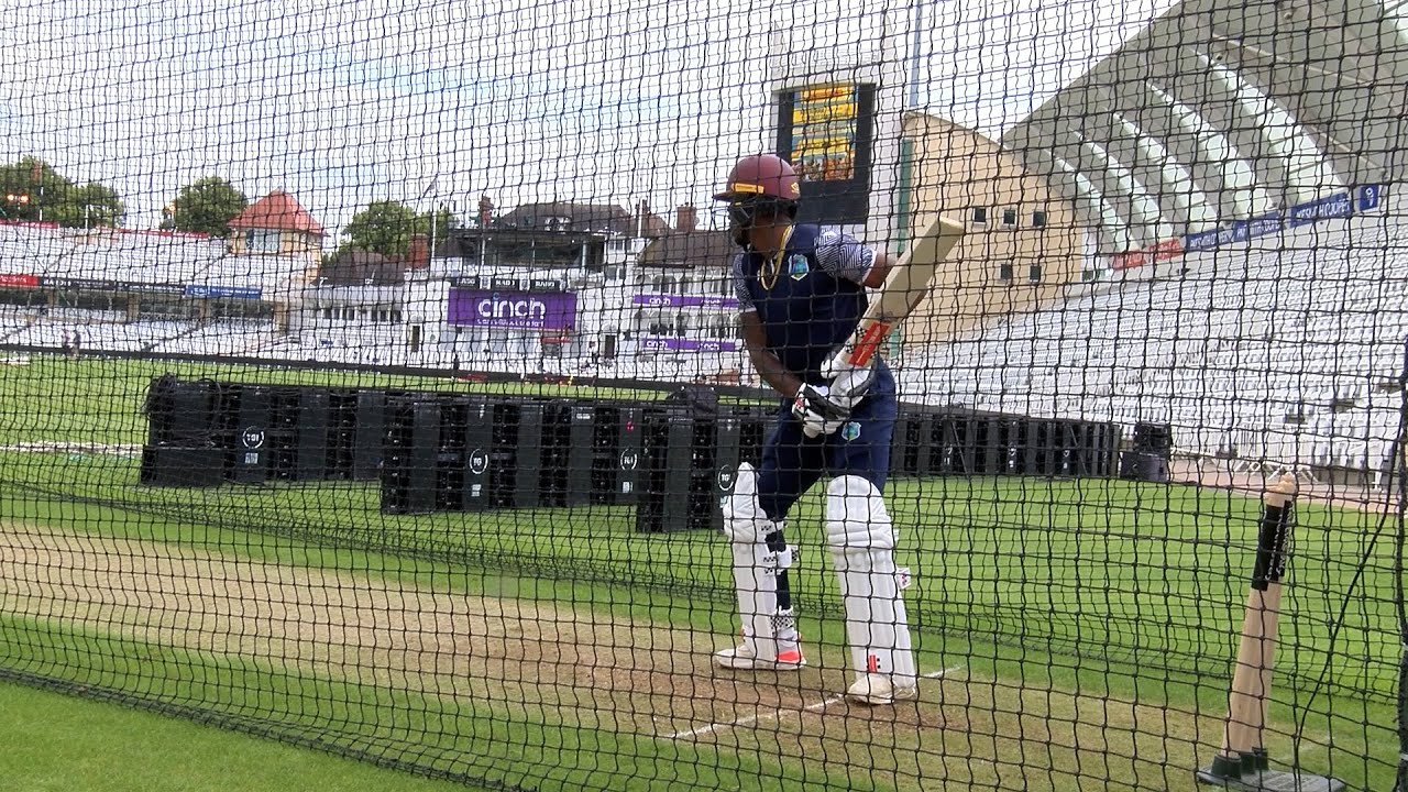 West Indies cricket squad training ahead of second England test match at Trent Bridge 🏏