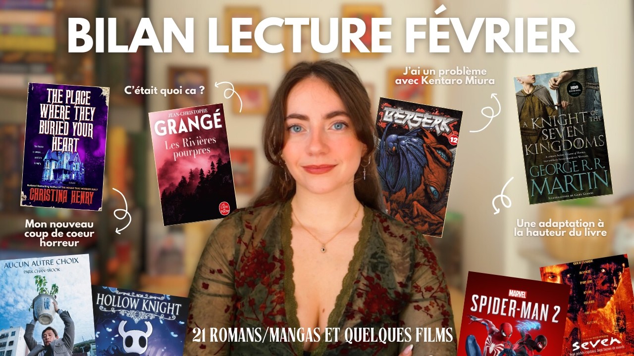 Bilan lecture de février 🍿📖🎮  mes lectures du mois & mon bilan culturel