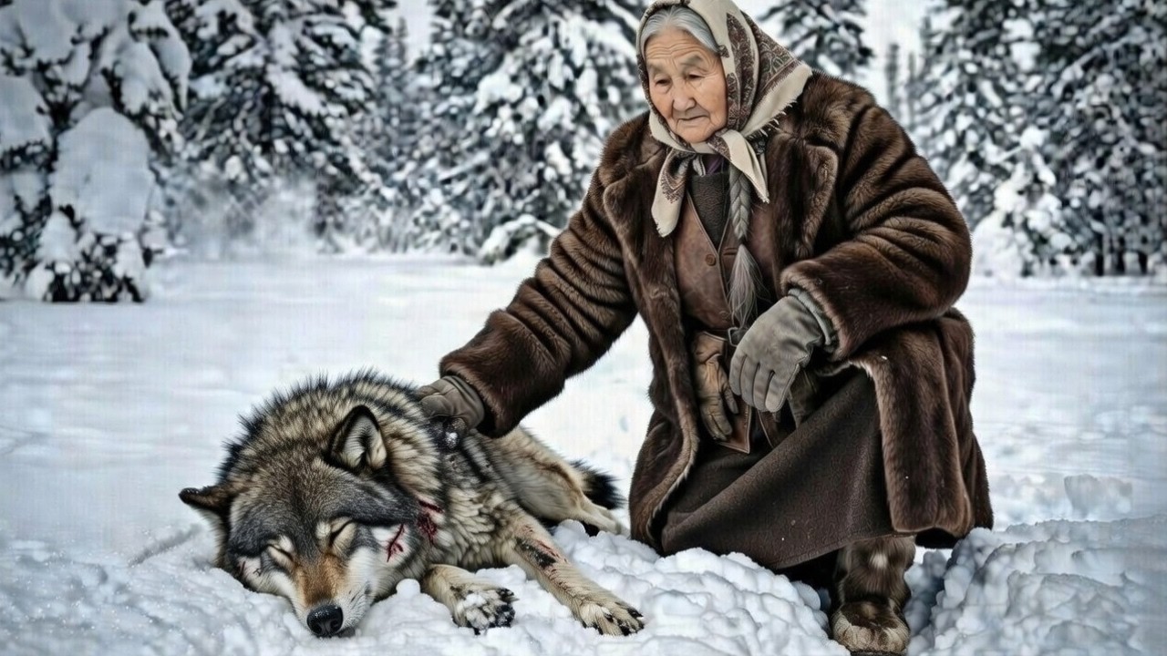 Sie rettete einen verletzten Wolf, der von seinem Rudel verlassen wurde, bei -71 °C in Sibirien