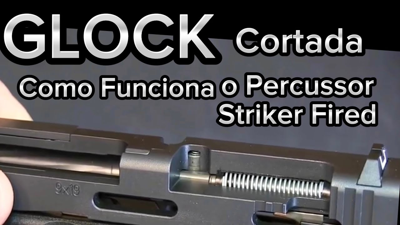 Pistola Glock cortada. Veja o funcionamento do percussor Striker Fired. Safe Action Glock.
