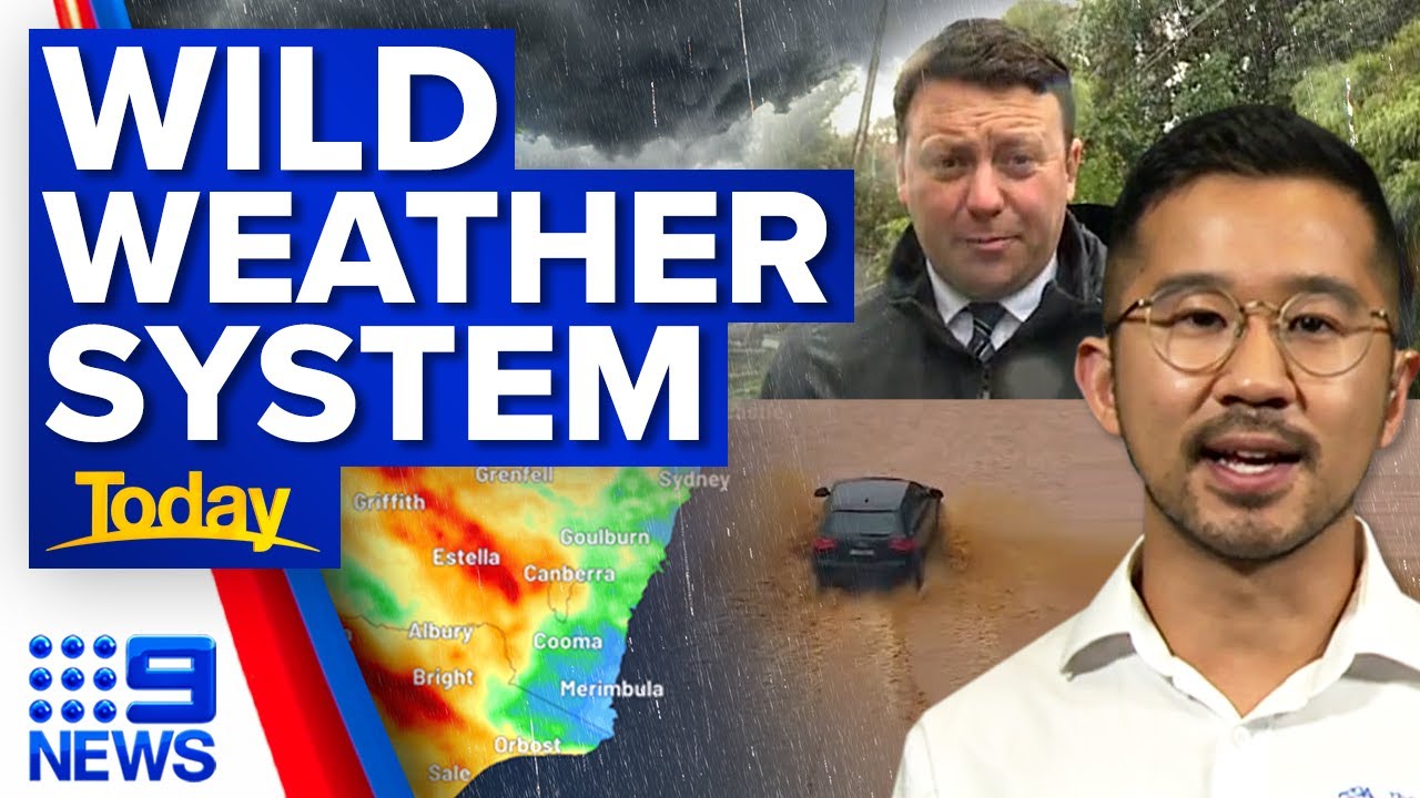 Flood warnings as mutiple states in firing line of severe weather system | 9 News Australia