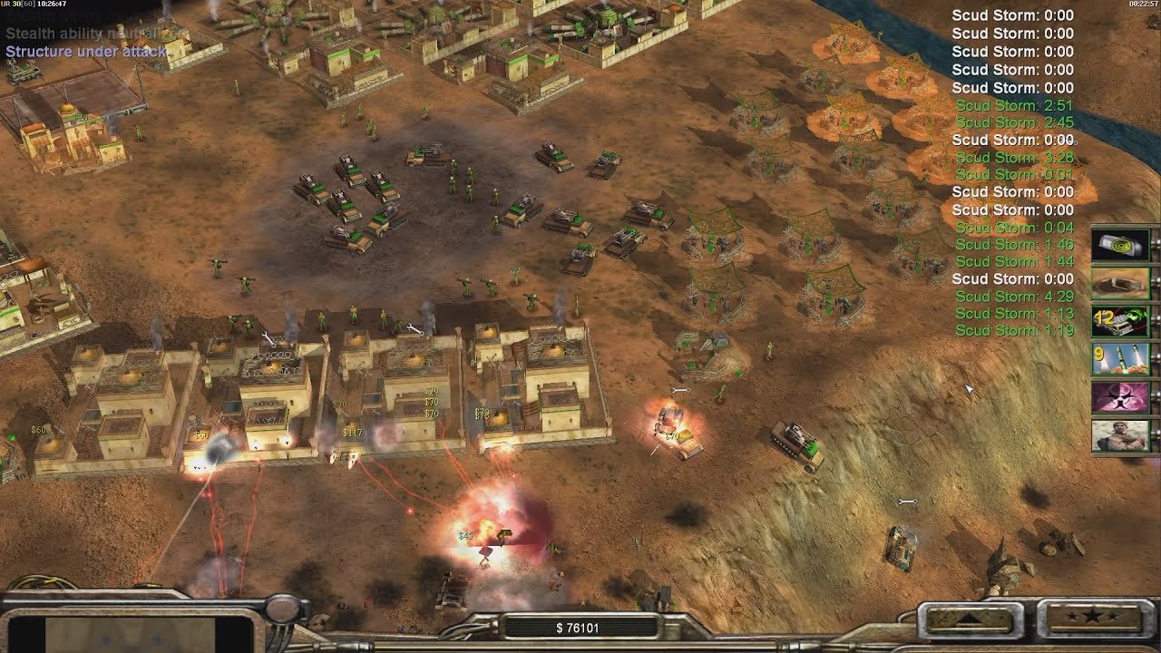 GLA Stealth - Command & Conquer Generals Zero Hour - Сложный игровой процесс 1 против 7
