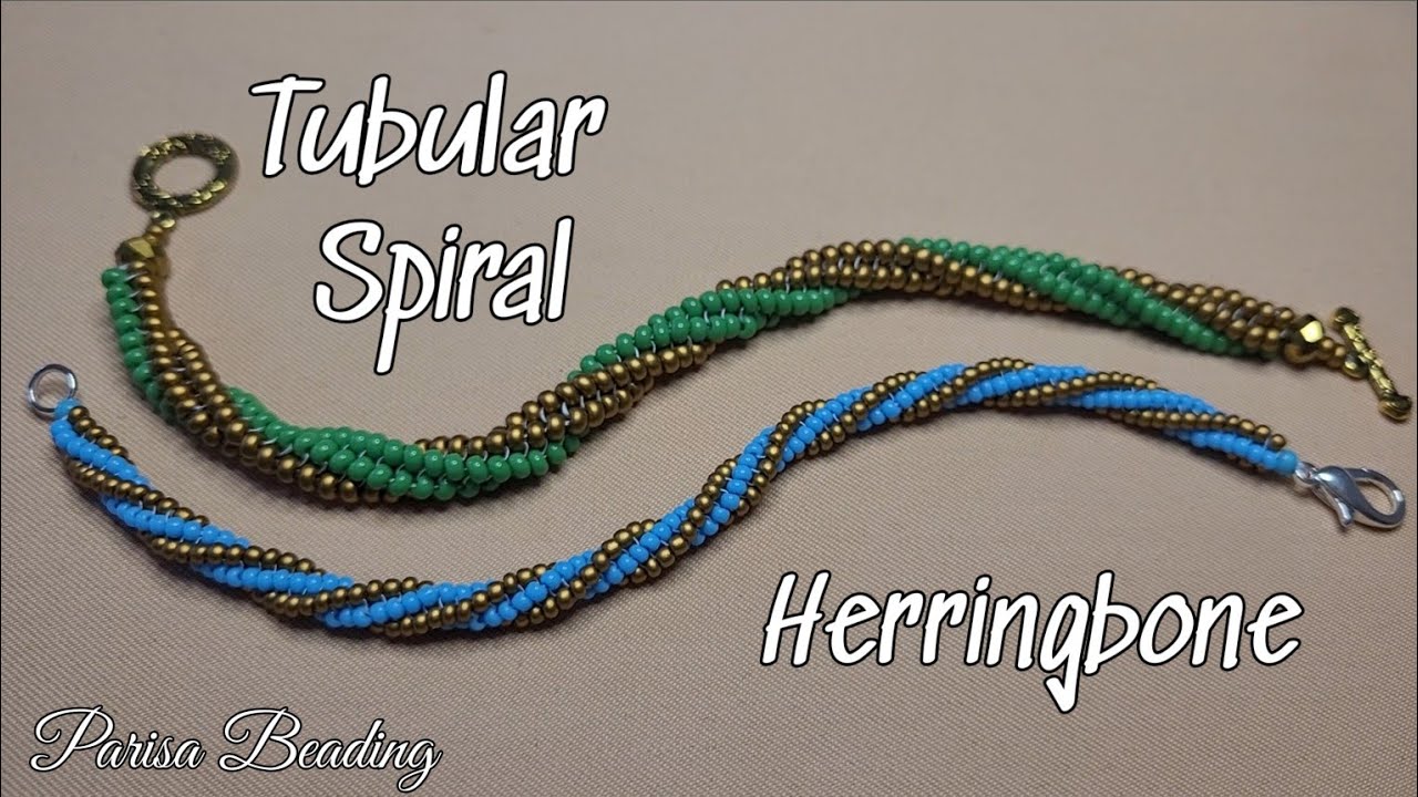 Spiral Tubular Herringbone stitch Bracelet Tutorial ✨️ Easy for beginners