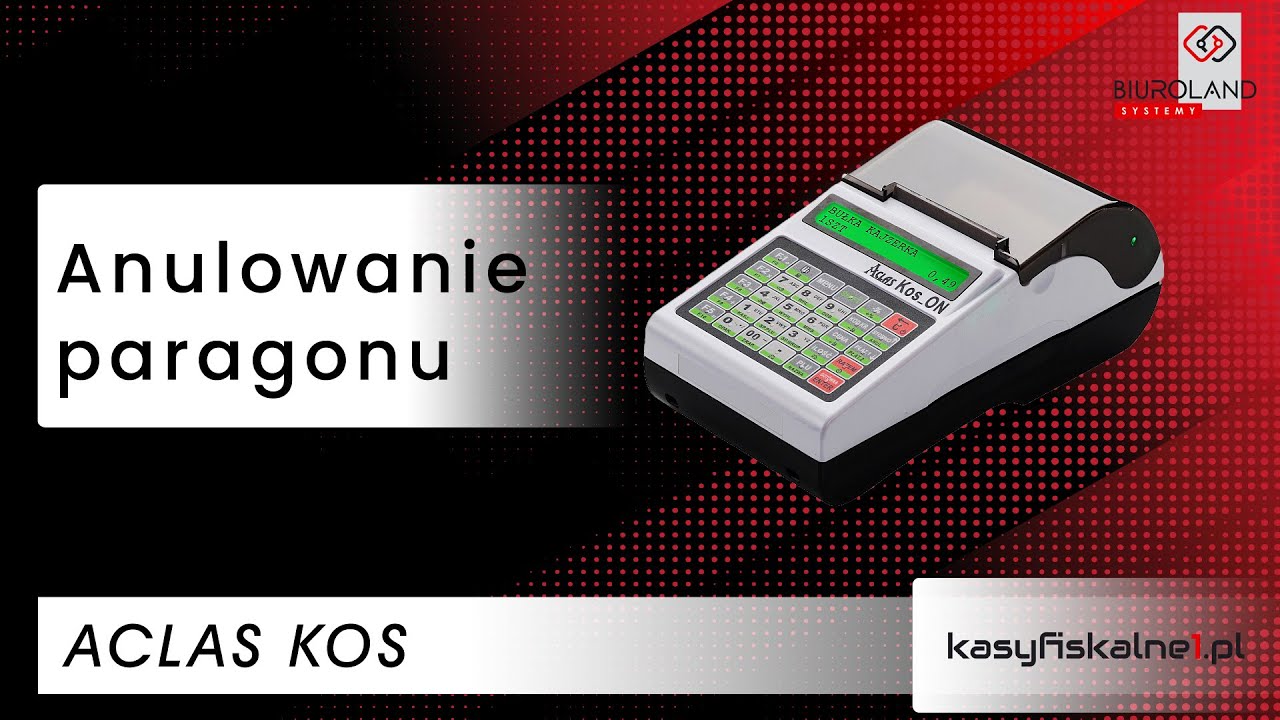 Anulowanie paragonu na kasie fiskalnej Aclas KOS Online