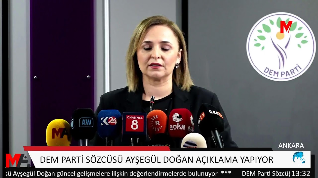 DEM PARTİ SÖZCÜSÜ AYŞEGÜL DOĞAN AÇIKLAMA YAPIYOR