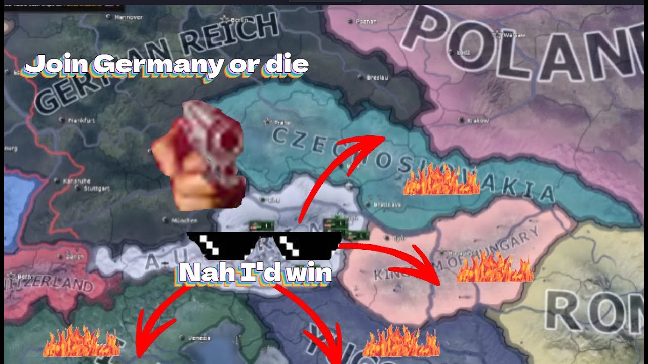 Playing Austria in Hoi4 be like