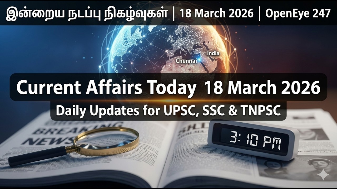Current Affairs Today | 18 March 2026 | Daily Updates for UPSC, SSC & TNPSC | OpenEye 247| by Jothi
