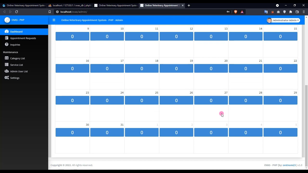 Online Veterinary Appointment System using PHP DEMO