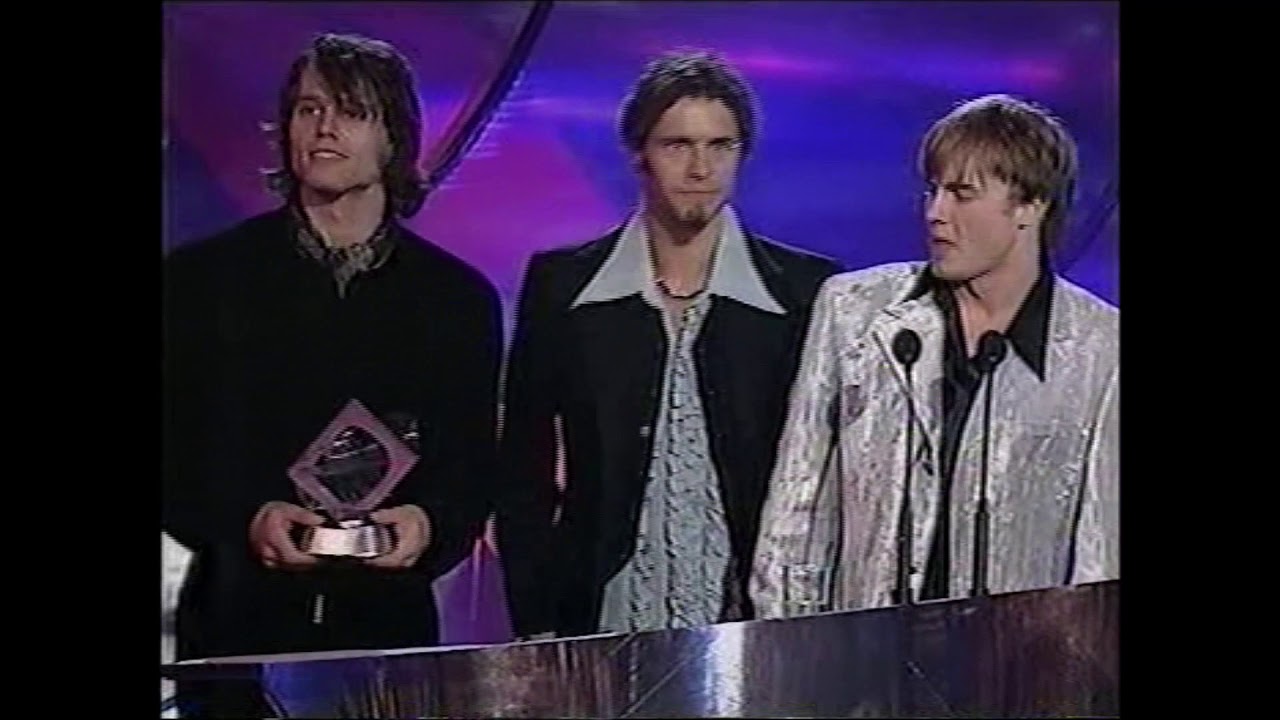 1995 Take That collecting TV award on behalf of TOTP