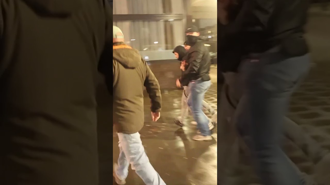 Fresh Amsterdam clashes litter streets with debris, damage tram