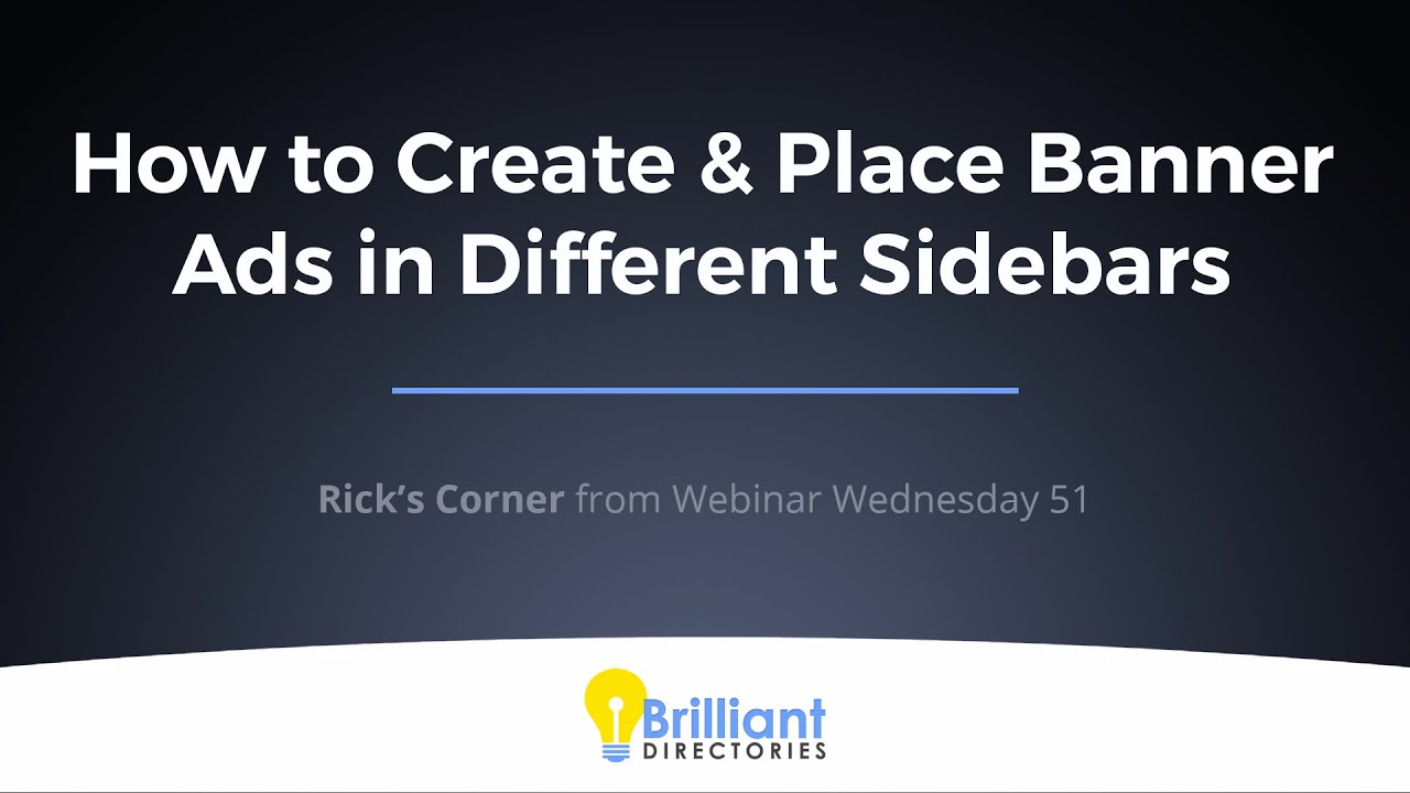 How to Create & Place Banner Ad in Different Sidebars ✨ Brilliant Directories Advertisement Tutorial