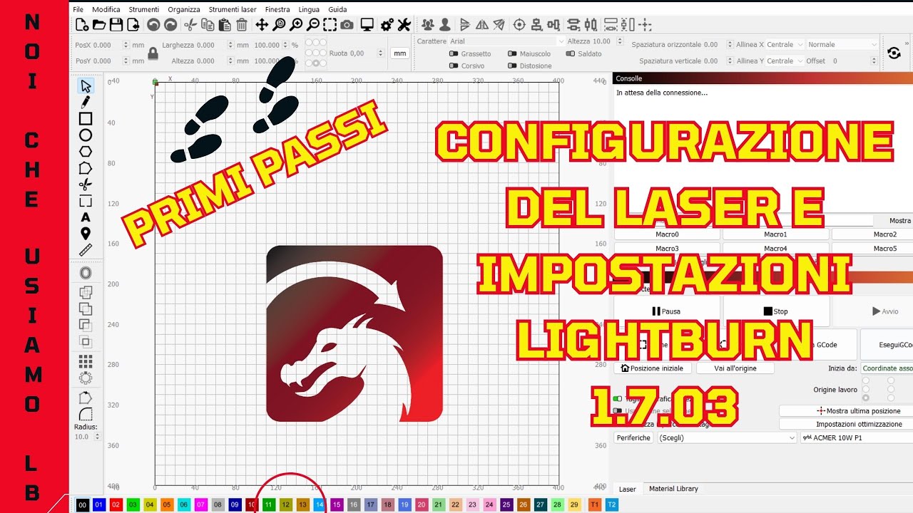 CONFIGURAZIONE LASER E IMPOSTAZIONI INIZIALI
