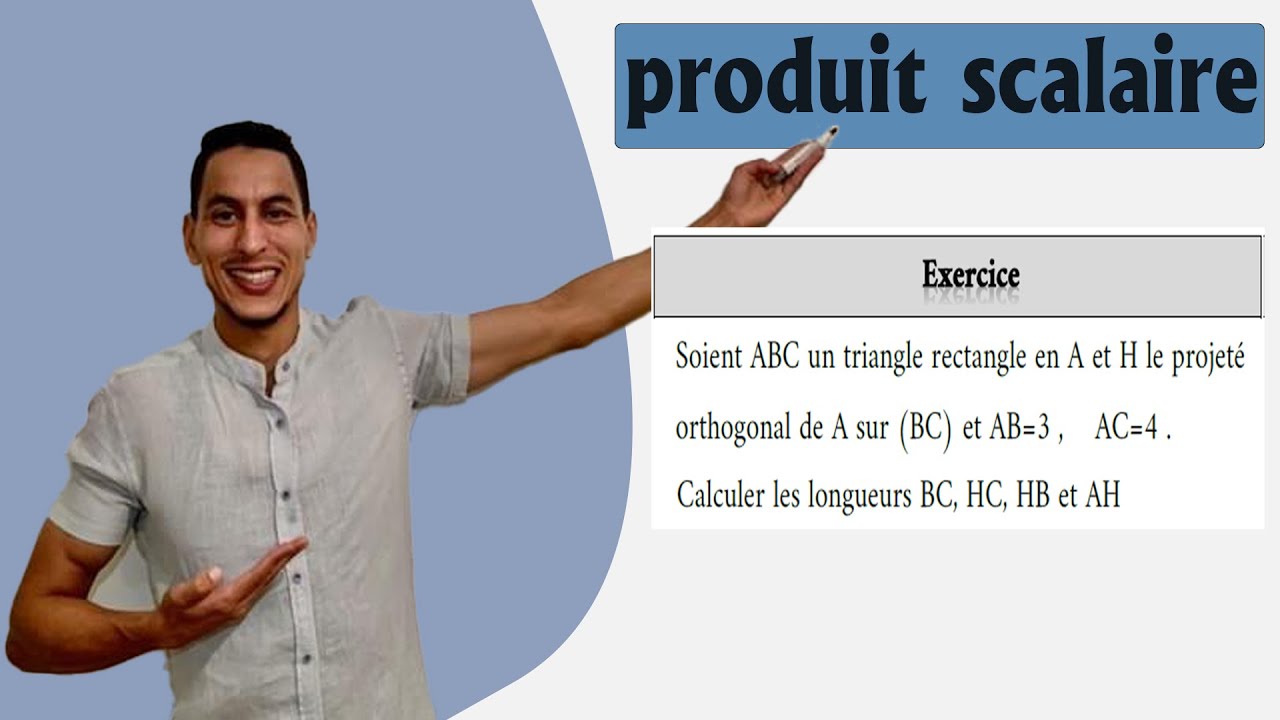 produit scalaire tronc commun exercices corrigés : relation metrique dans un triangle rectangle