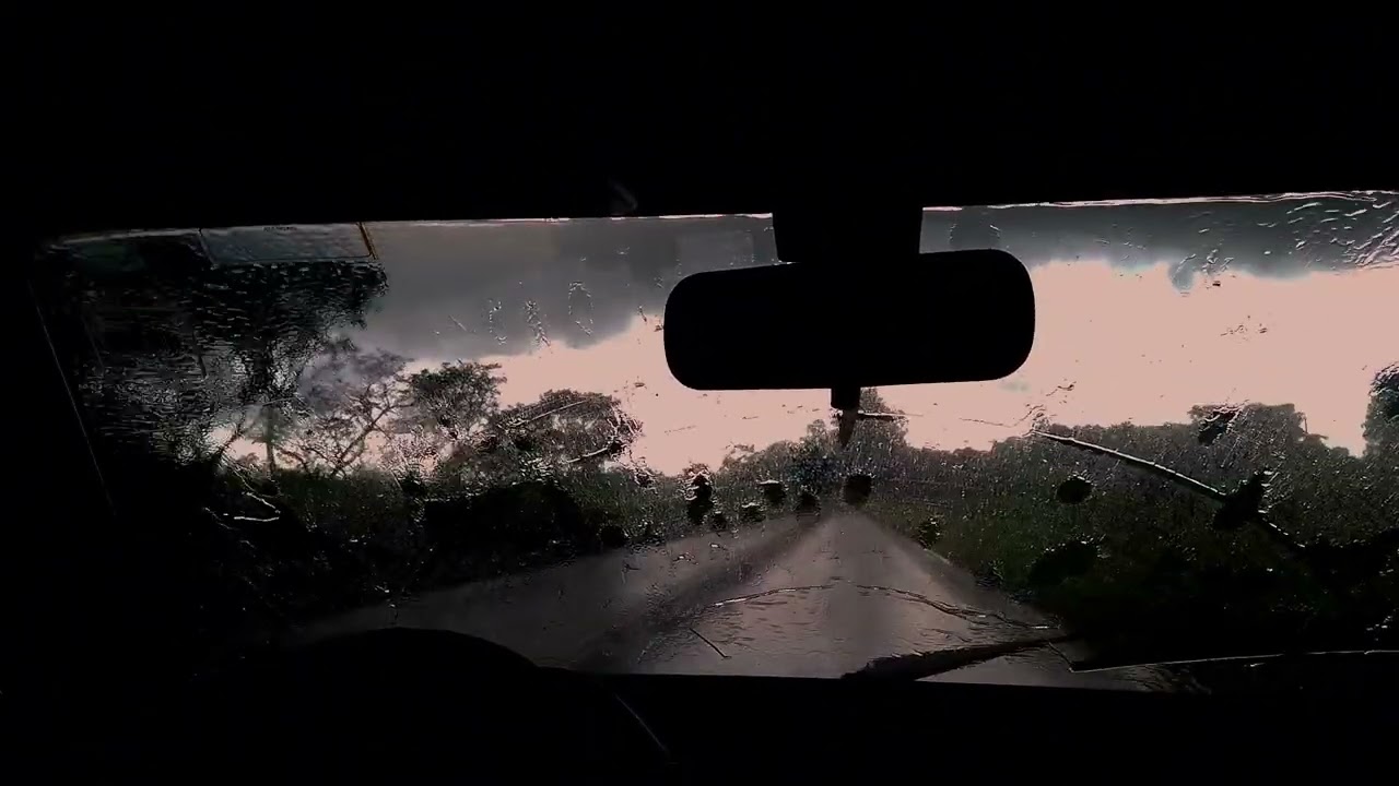Cloudy and Rainy Day Ride on MG-129 | Fiat Uno 1993 1.5 POV • AC•DC SOUND – 25 min