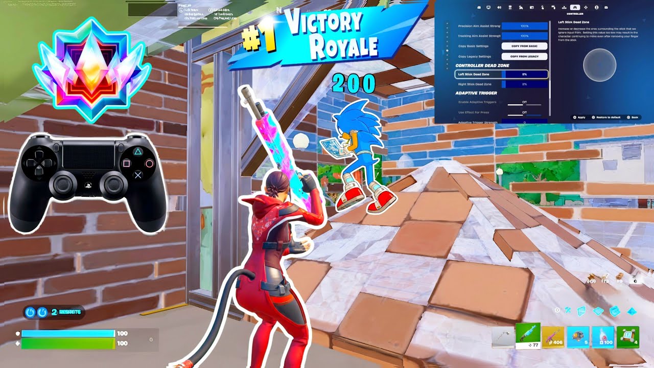 NEW SEASON Peterbot Controller Settings + Fortnite Reload Unreal Gameplay PS4 controller Gameplay