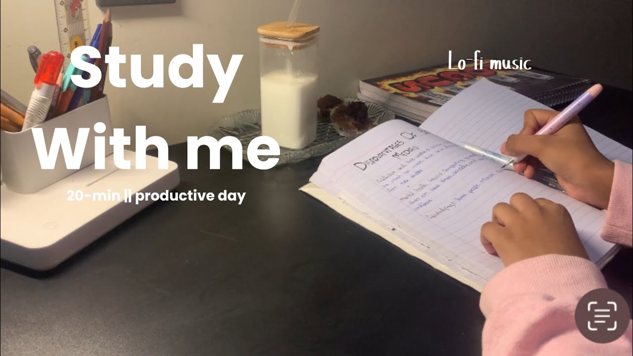 20-min ☁️ Study With Me || Lo-Fi music ||  elorastudyvlogs 