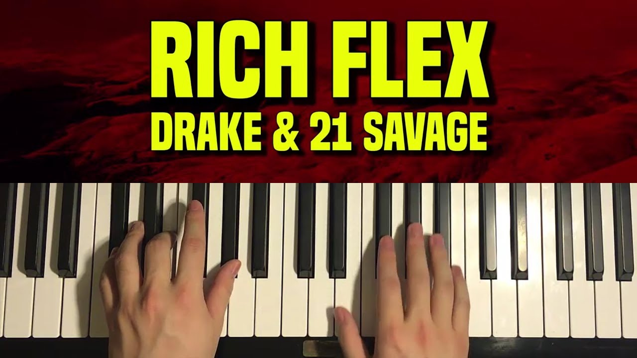 Drake, 21 Savage - Rich Flex (Piano Tutorial Lesson)