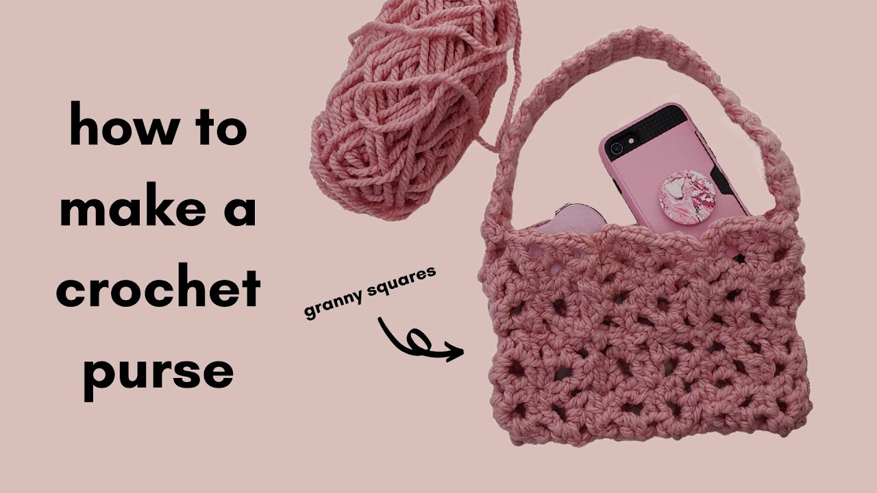 how to make a crochet purse (with granny squares) | crochet with me!