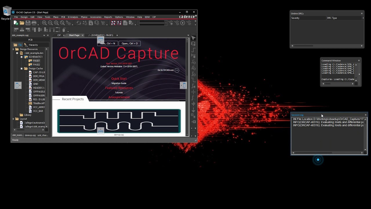 OrCAD Capture Гибкие окна