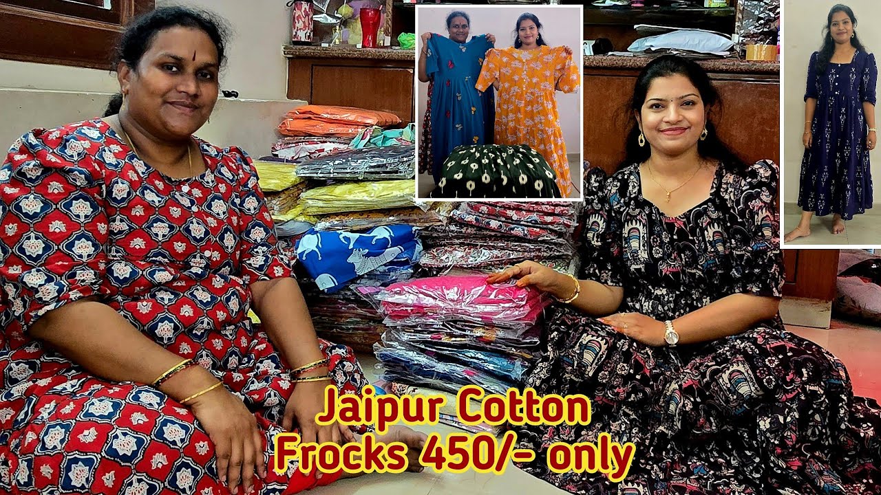 Jaipor Cotton Frocks తానే స్వయంగా కుట్టించి Sale చేస్తున్నారు | Trending Frocks collection | Frocks