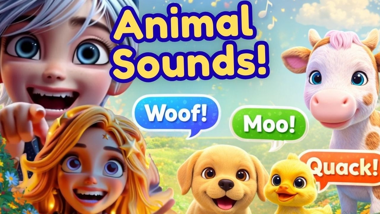 Learn Animal Sounds with Lala & Luno 🐶🐮🦆 | Woof Moo Quack Fun Song