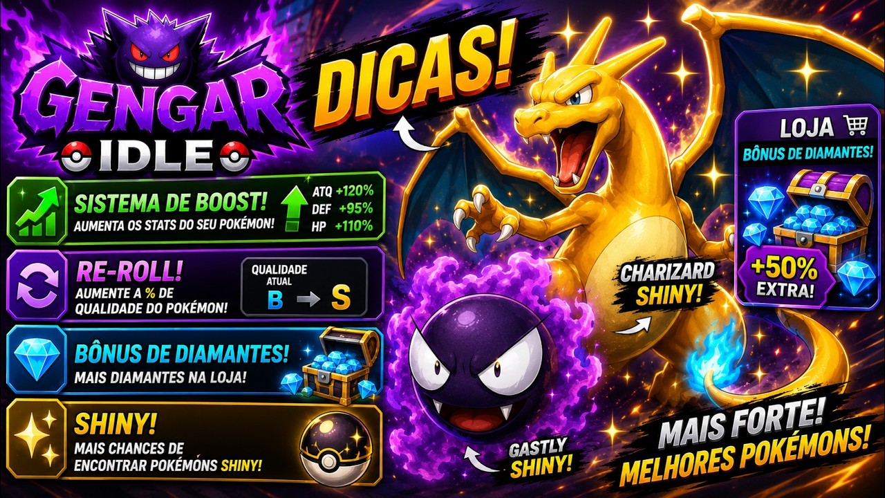GENGAR IDLE: DICAS para DEIXAR seus Pok&eacute;mons MUITO MAIS FORTES!