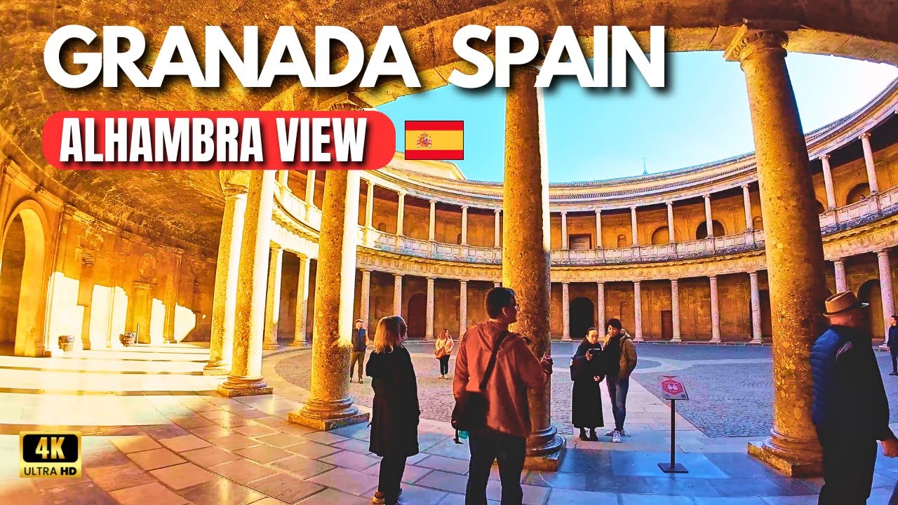Granada Spain Walking Tour 🇪🇸 | 4K Virtual Stroll in Alhambra, Local Life & more! [CC]