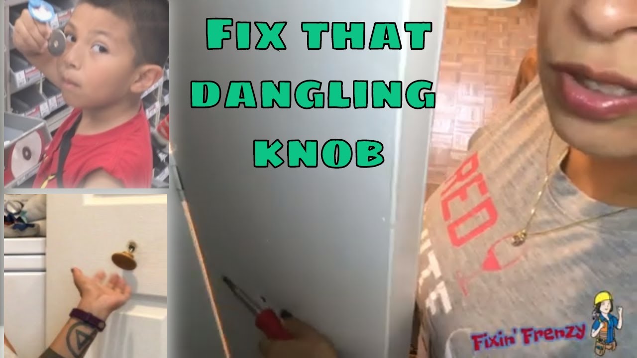 Bifold laundry door knob repair | Fix dangling laundry door knob