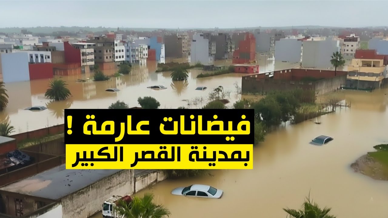 فيـ.ـضانات عارمة بالقصر الكبير والنواحي ، واستمرار ارتفاع منسوب واد اللكوس