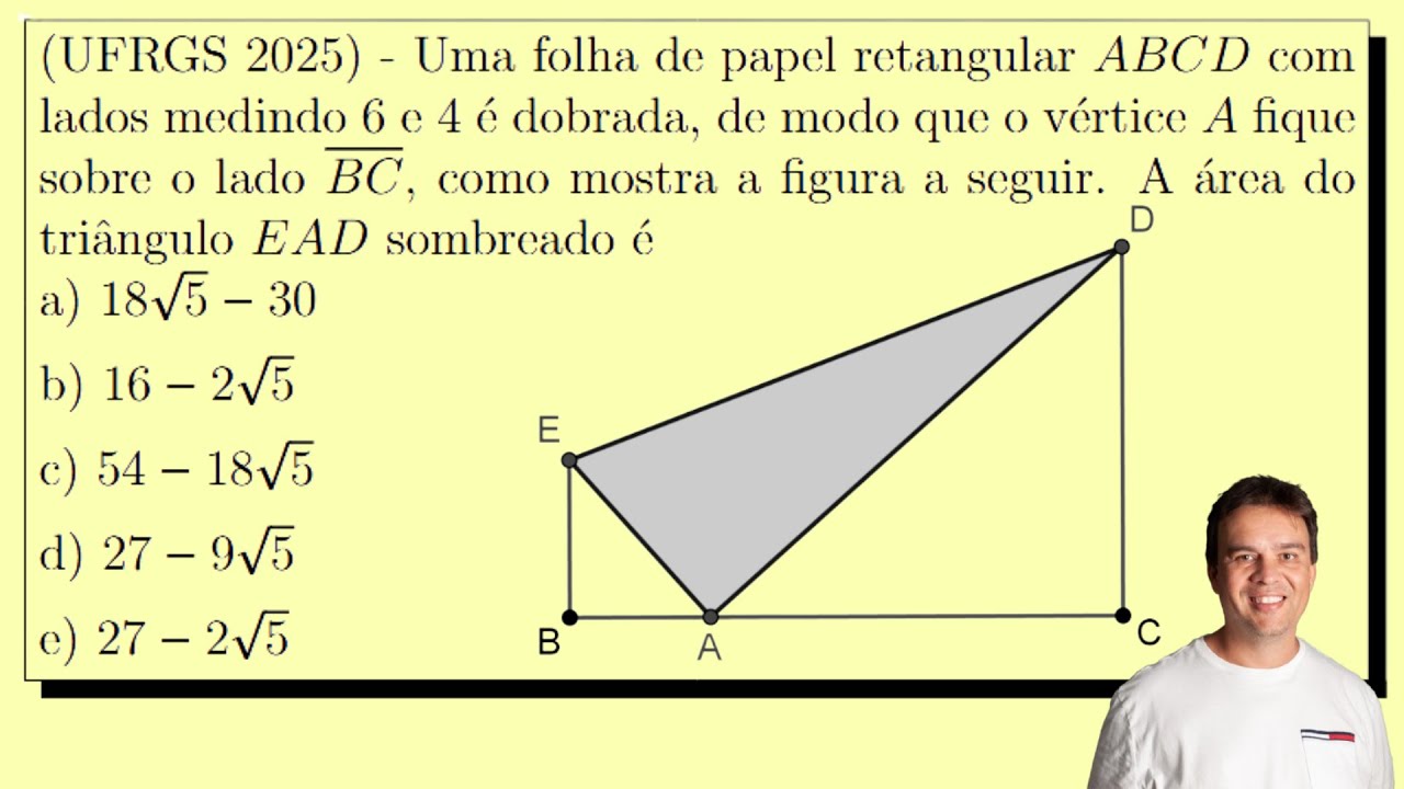 UFRGS 2025 - Área do triângulo retângulo / Teorema de Pitágoras